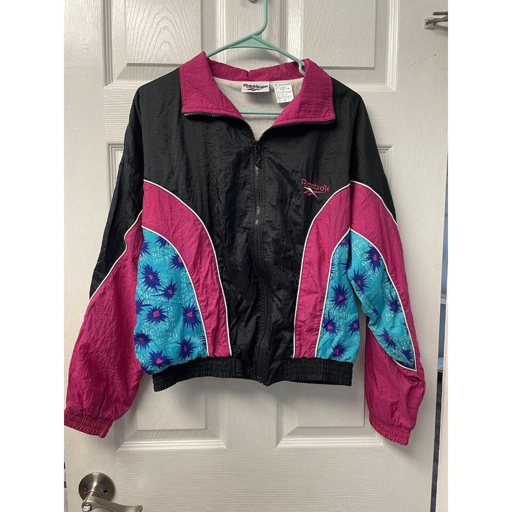 VTG 90s Reebok Women’s Full Zip Colorblock Windbreaker Track Jacket Sz M